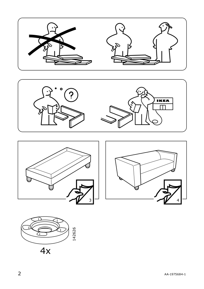 Assembly instructions for IKEA Lyskraft leg blue gray | Page 2 - IKEA LYSKRAFT leg 003.851.49