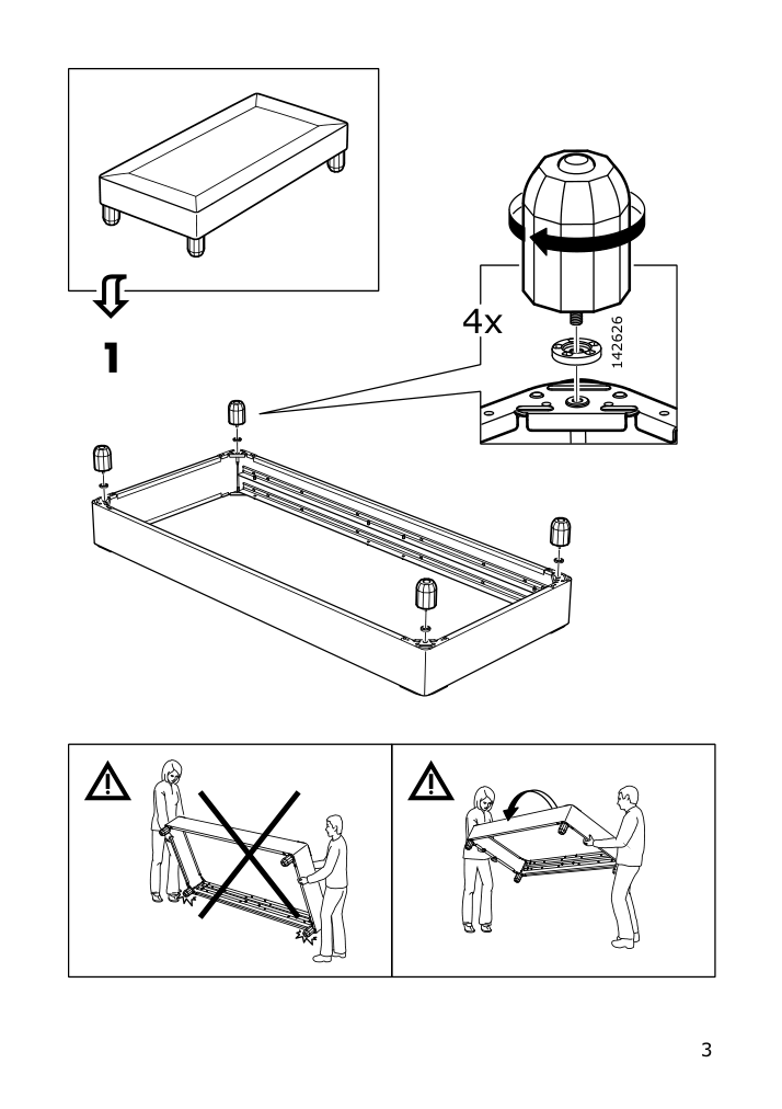 Assembly instructions for IKEA Lyskraft leg blue gray | Page 3 - IKEA LYSKRAFT leg 003.851.49