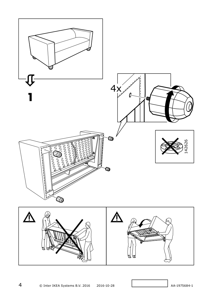 Assembly instructions for IKEA Lyskraft leg blue gray | Page 4 - IKEA LYSKRAFT leg 003.851.49