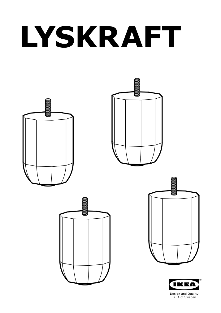 Assembly instructions for IKEA Lyskraft leg yellow green | Page 1 - IKEA LYSKRAFT leg 703.842.88