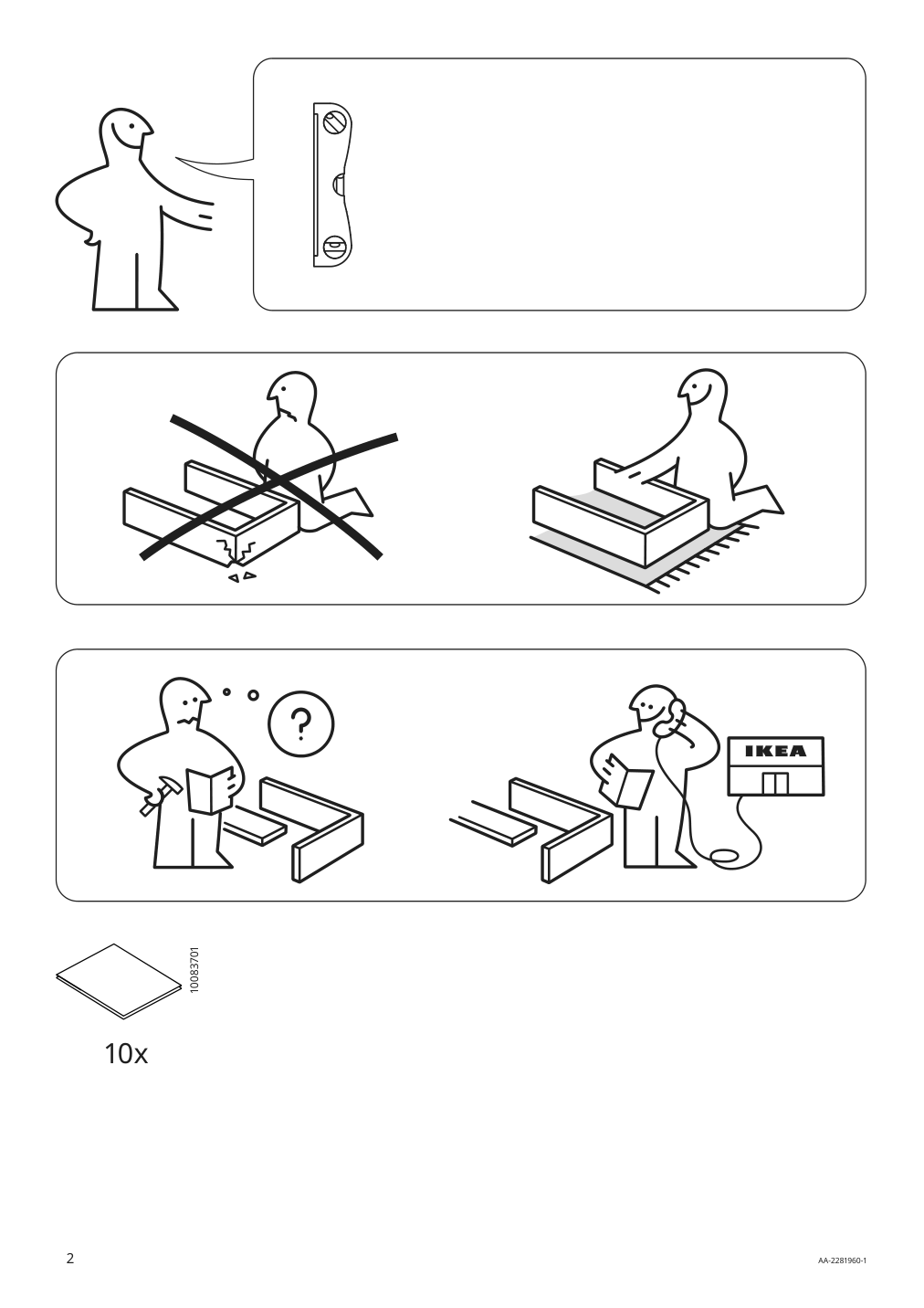 Assembly instructions for IKEA Madesjoe mirror set of 4 | Page 2 - IKEA MADESJÖ mirror, set of 4 704.861.83