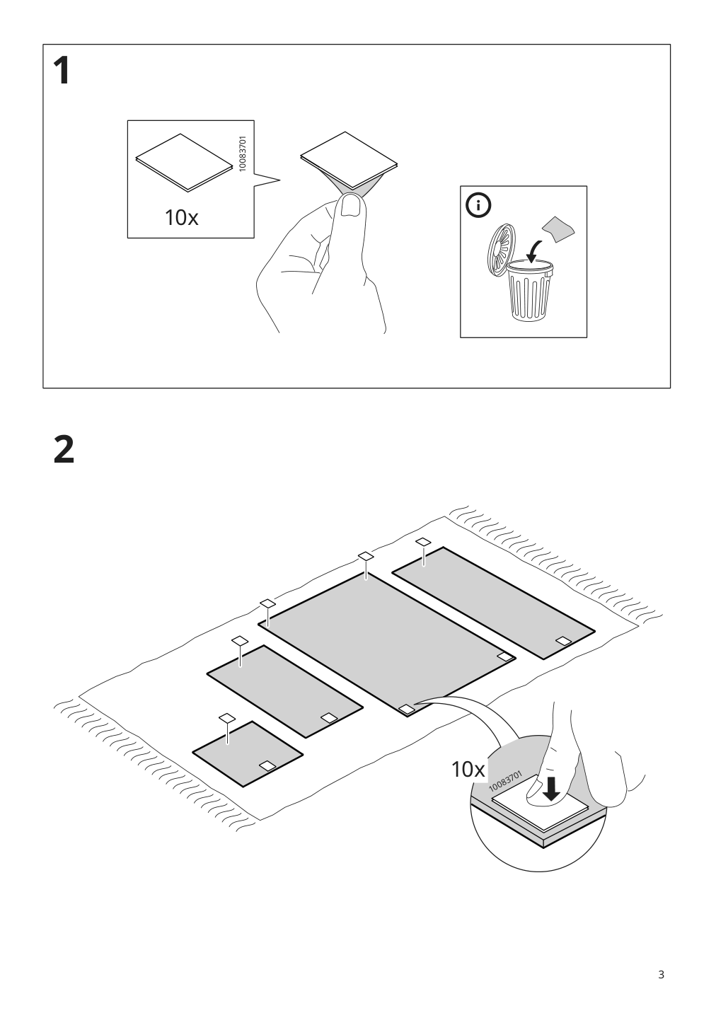 Assembly instructions for IKEA Madesjoe mirror set of 4 | Page 3 - IKEA MADESJÖ mirror, set of 4 704.861.83