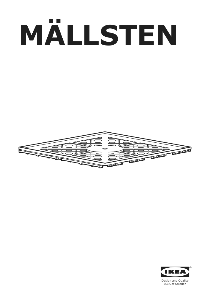 Assembly instructions for IKEA Maellsten bottom part outdoor floor decking dark gray | Page 1 - IKEA MÄLLSTEN decking, outdoor 493.204.01