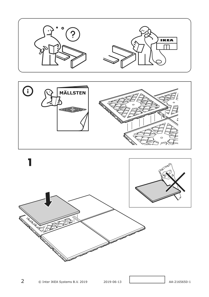 Assembly instructions for IKEA Maellsten top part outdoor floor decking gray white | Page 2 - IKEA MÄLLSTEN decking, outdoor 493.204.01