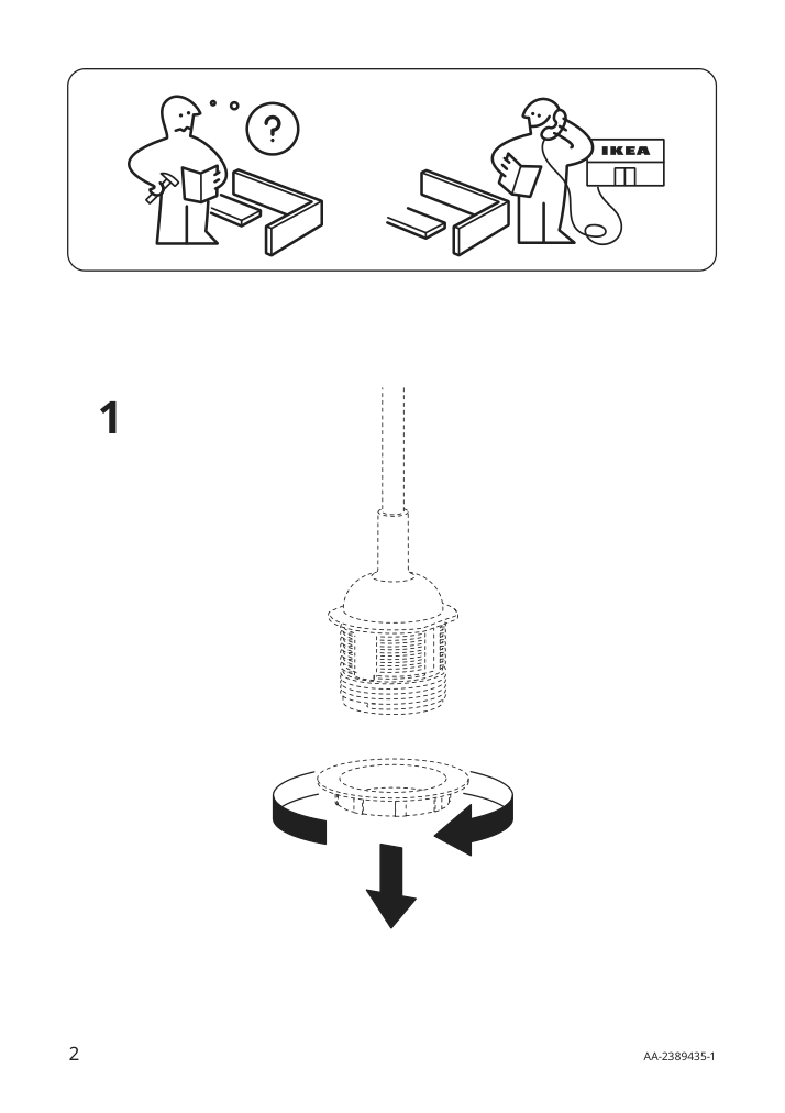 Assembly instructions for IKEA Maevinn pendant lamp shade banana fiber | Page 2 - IKEA MÄVINN pendant lamp shade 505.520.70