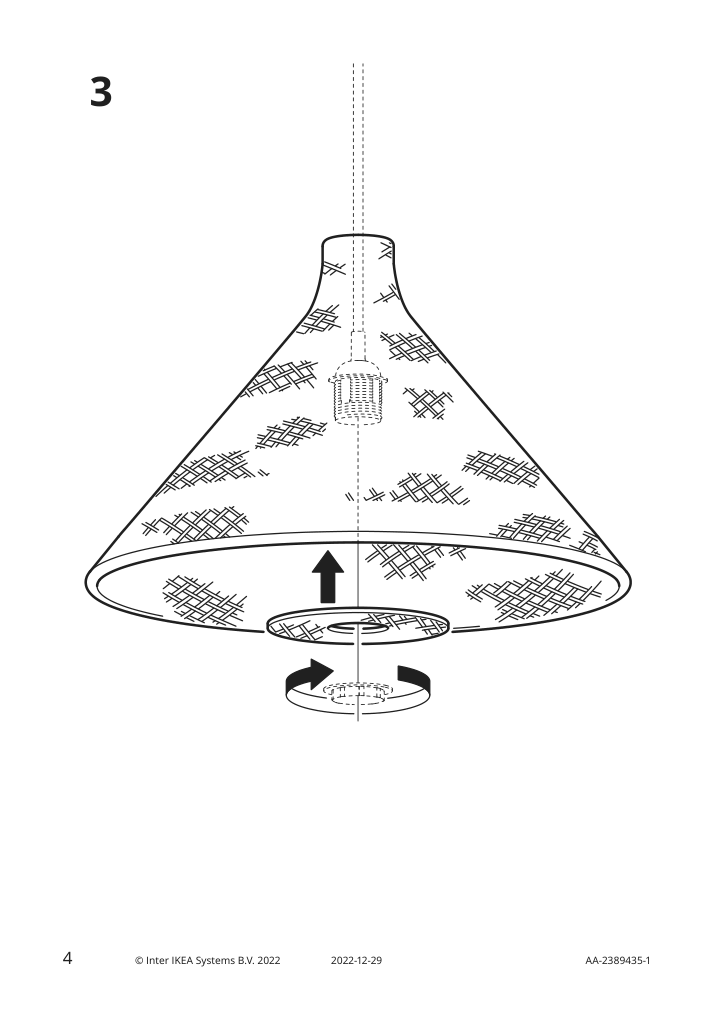 Assembly instructions for IKEA Maevinn pendant lamp shade banana fiber | Page 4 - IKEA MÄVINN pendant lamp shade 505.520.70