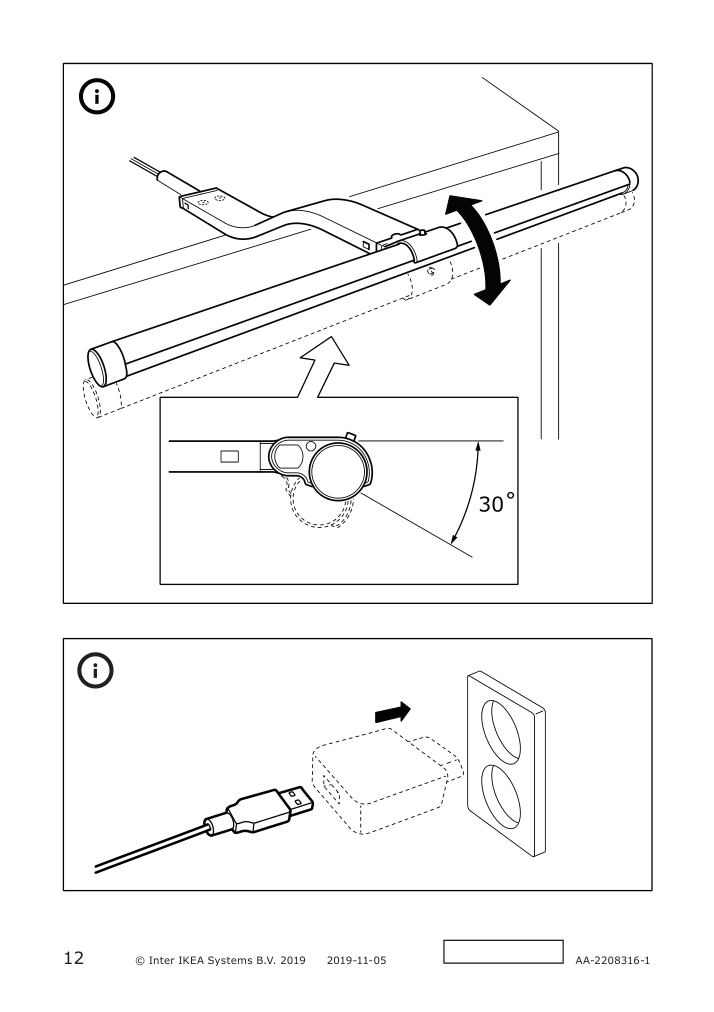 Assembly instructions for IKEA Maglehult led cabinet picture light aluminum color | Page 12 - IKEA MAGLEHULT LED cabinet/picture light 104.648.91