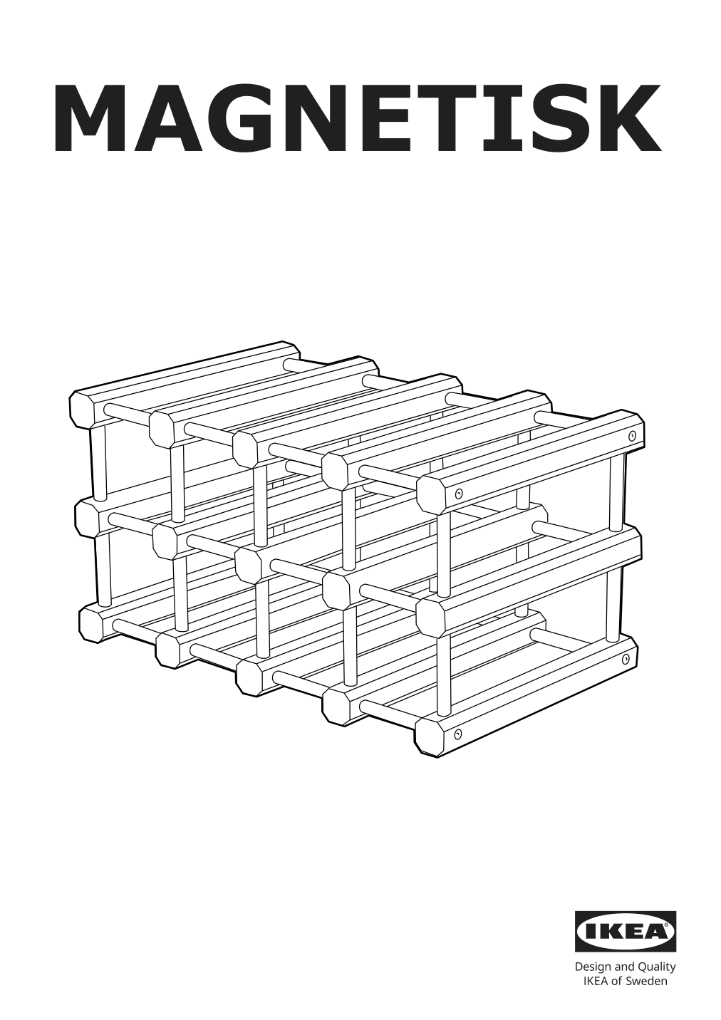 Assembly instructions for IKEA Magnetisk 12 bottle wine rack solid wood | Page 1 - IKEA MAGNETISK 12-bottle wine rack 505.141.15