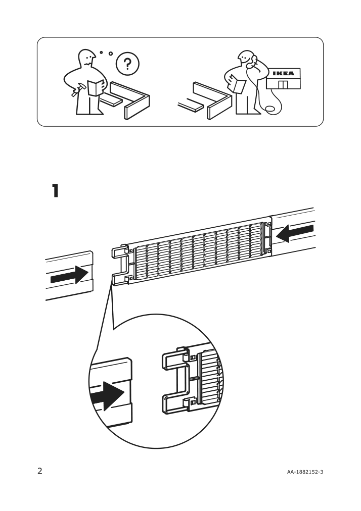 Assembly instructions for IKEA Makrilla ventilated plinth stainless steel | Page 2 - IKEA SEKTION high cabinet for fridge/freezer 095.482.03