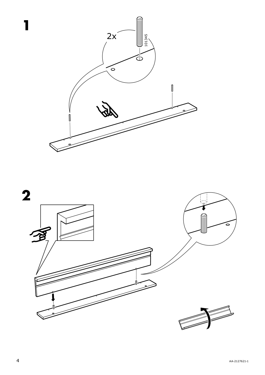 Assembly instructions for IKEA Maleras picture ledge bamboo | Page 4 - IKEA MÅLERÅS picture ledge 405.113.58