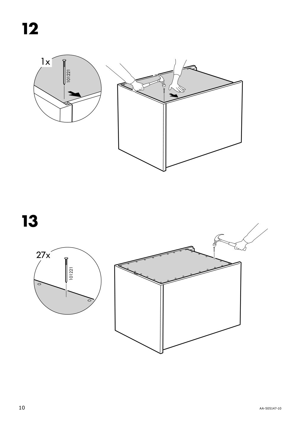 Assembly instructions for IKEA Malm 2 drawer chest white | Page 10 - IKEA MALM bedroom furniture, set of 3 894.834.10