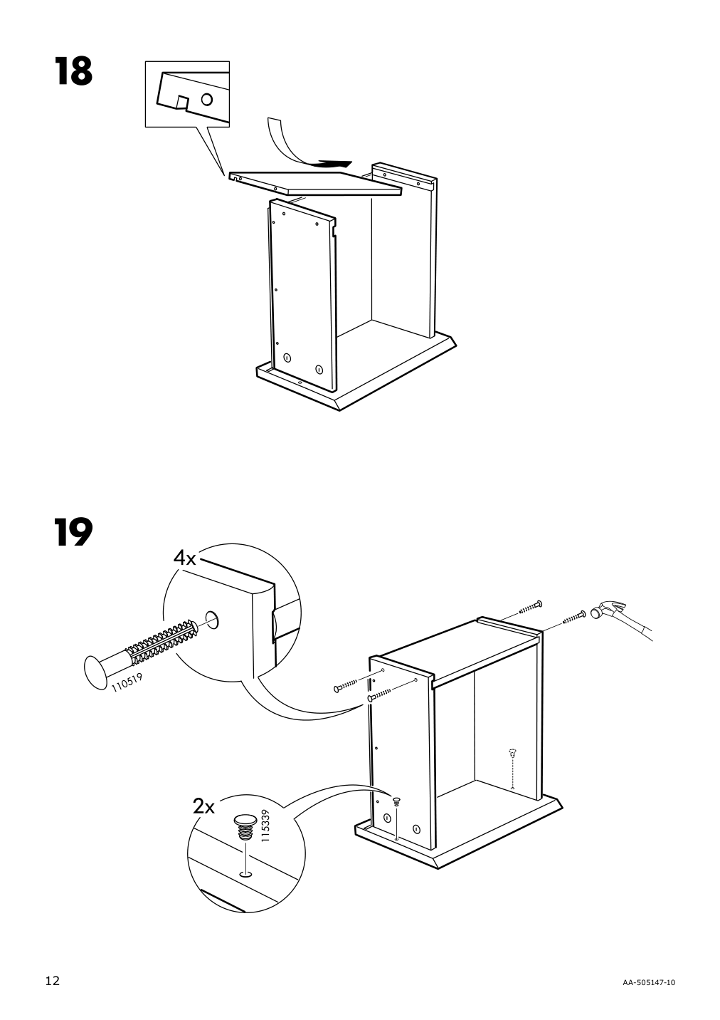 Assembly instructions for IKEA Malm 2 drawer chest white | Page 12 - IKEA MALM bedroom furniture, set of 3 894.834.10