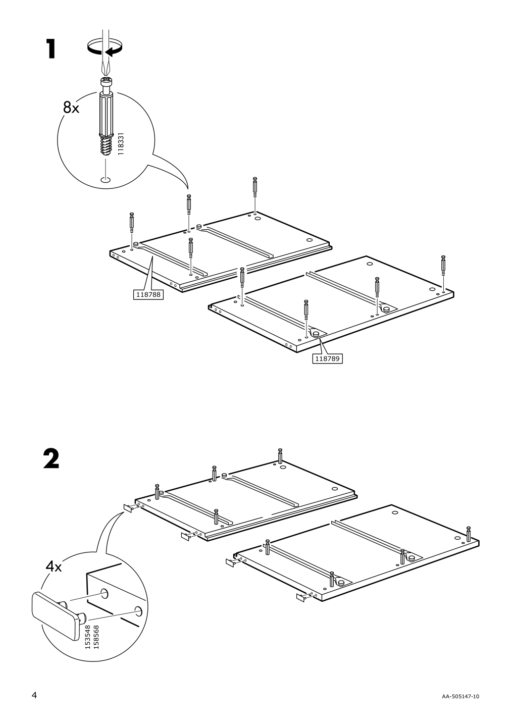 Assembly instructions for IKEA Malm 2 drawer chest white | Page 4 - IKEA MALM bedroom furniture, set of 3 894.834.10