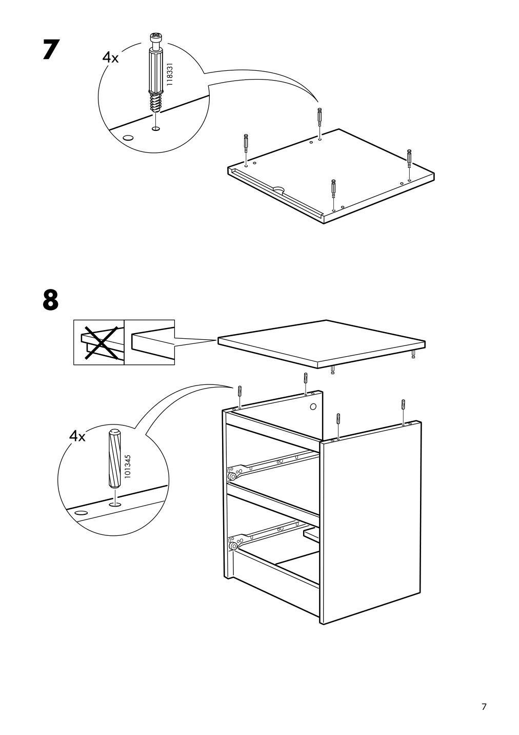 Assembly instructions for IKEA Malm 2 drawer chest white | Page 7 - IKEA MALM bedroom furniture, set of 3 894.834.10