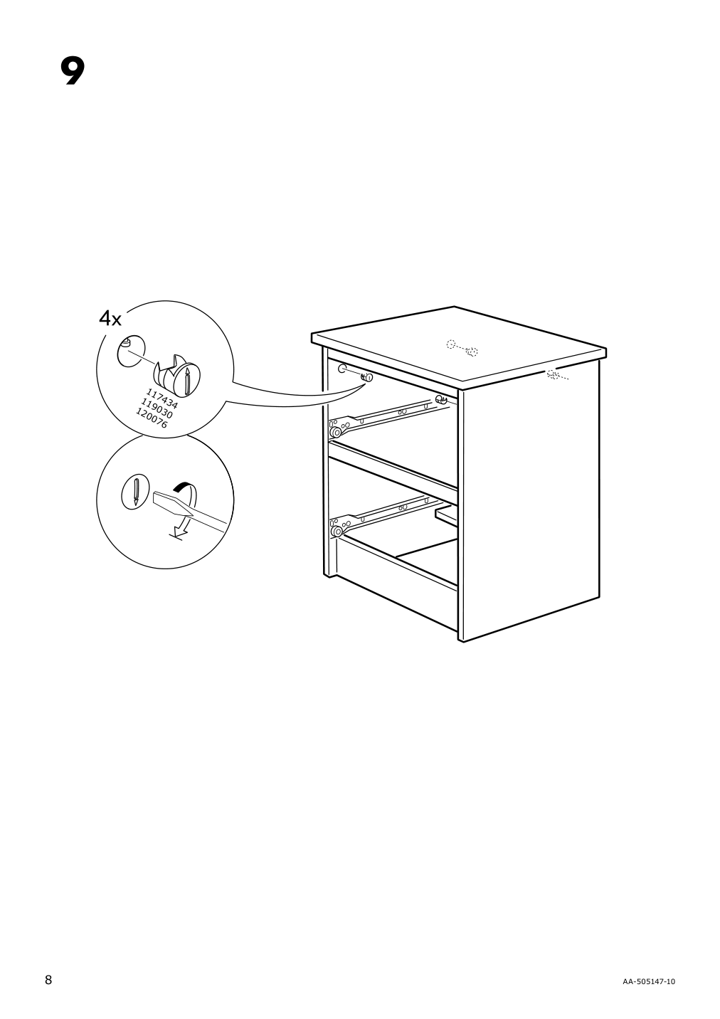 Assembly instructions for IKEA Malm 2 drawer chest white | Page 8 - IKEA MALM bedroom furniture, set of 3 894.834.10