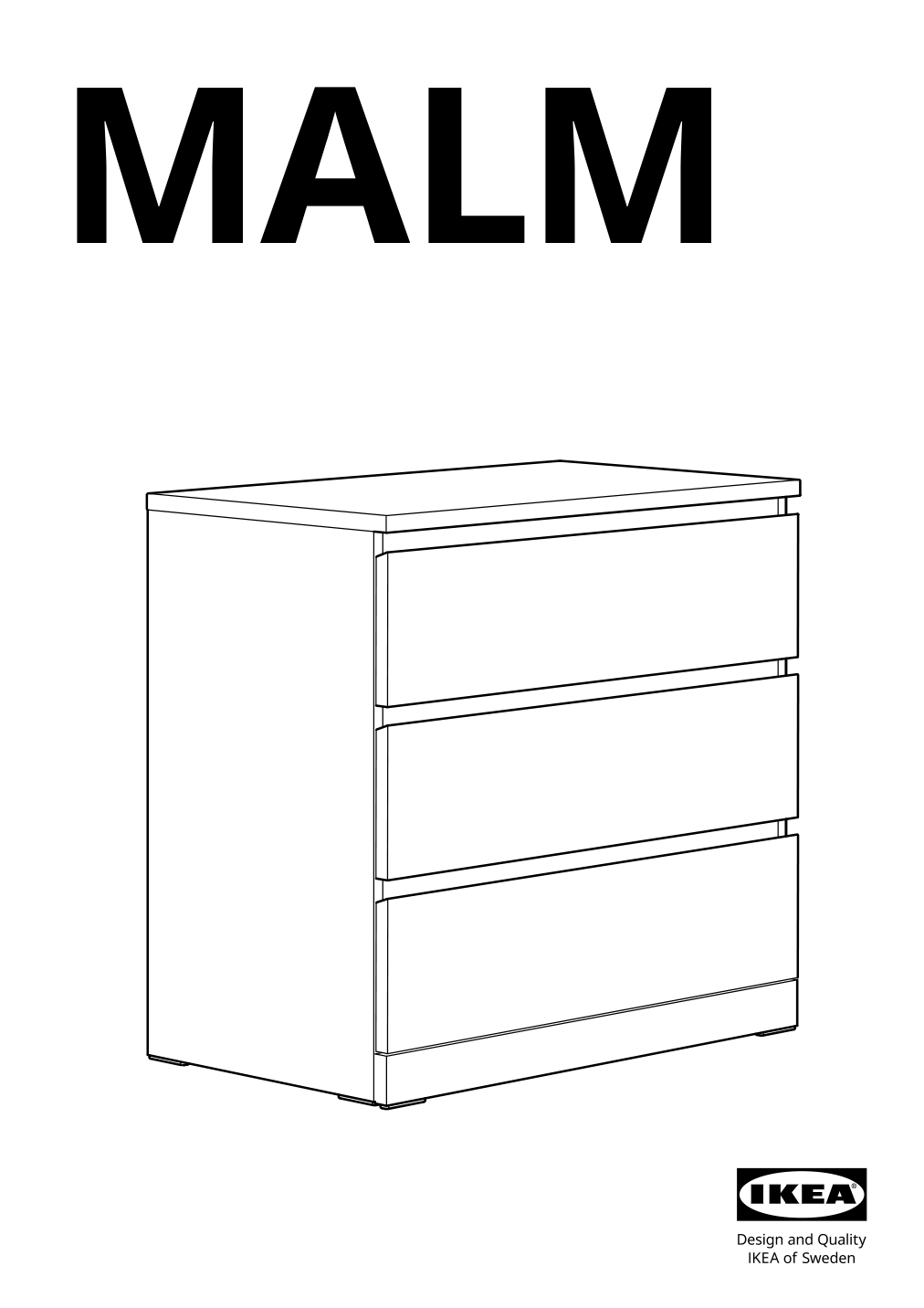 Assembly instructions for IKEA Malm 3 drawer chest black brown | Page 1 - IKEA MALM 3-drawer chest 205.763.03