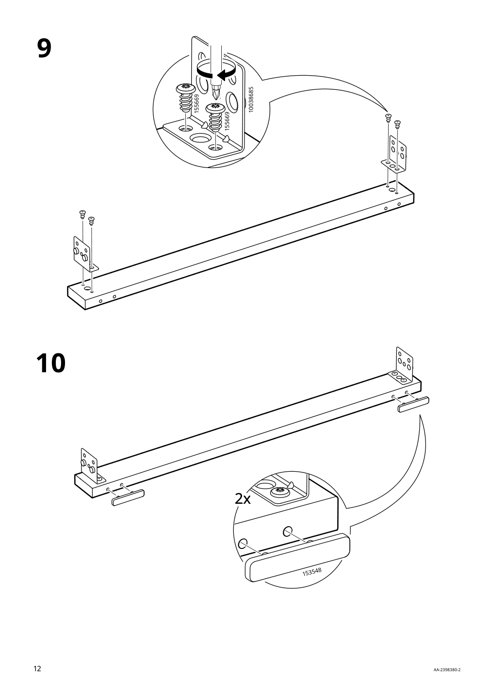 Assembly instructions for IKEA Malm 3 drawer chest black brown | Page 12 - IKEA MALM 3-drawer chest 205.763.03