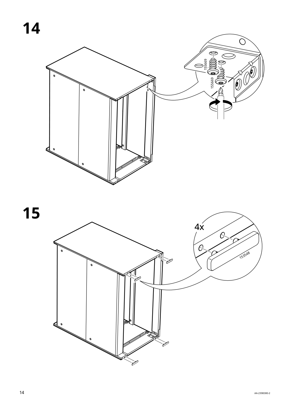 Assembly instructions for IKEA Malm 3 drawer chest black brown | Page 14 - IKEA MALM 3-drawer chest 205.763.03