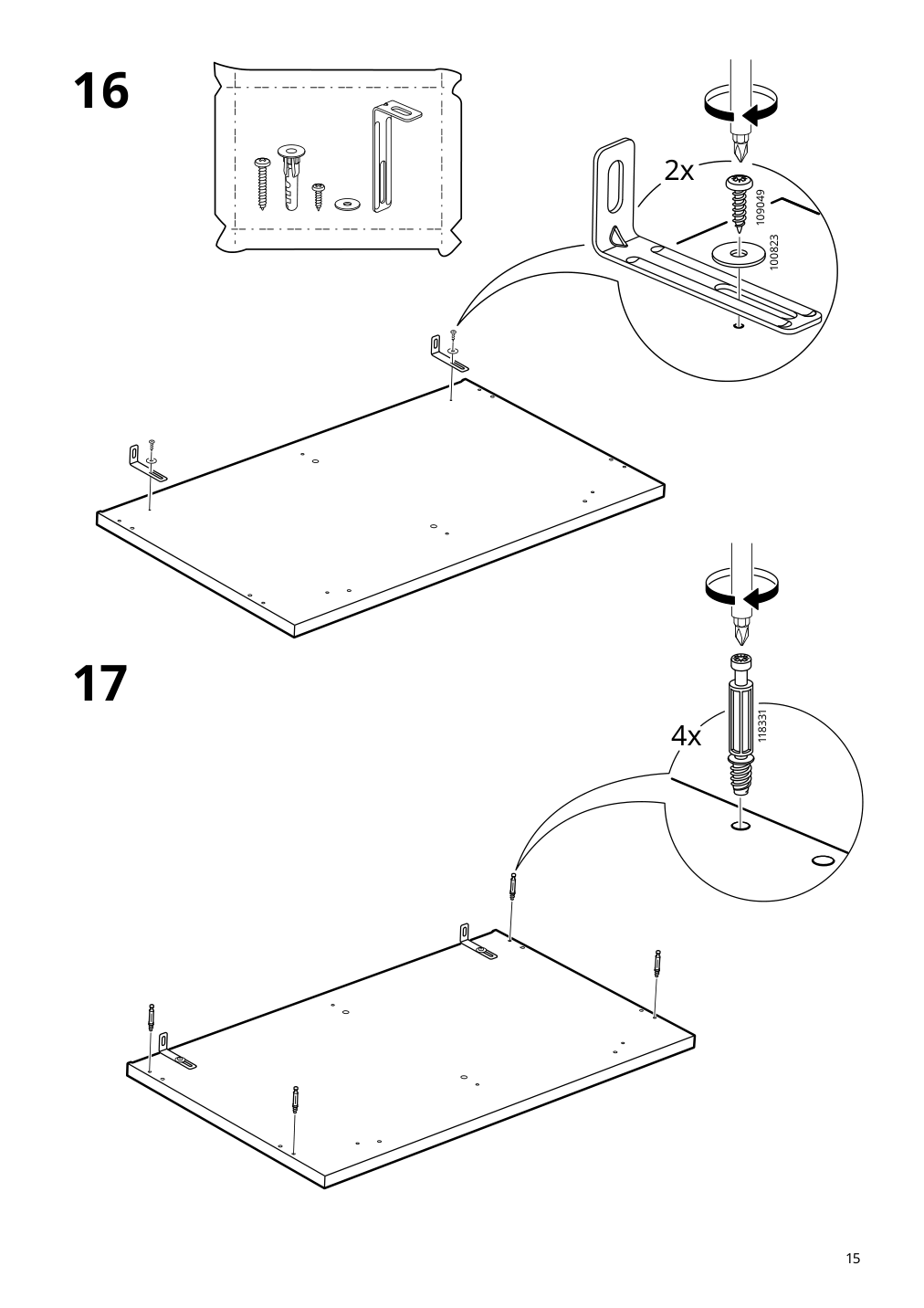 Assembly instructions for IKEA Malm 3 drawer chest black brown | Page 15 - IKEA MALM 3-drawer chest 205.763.03