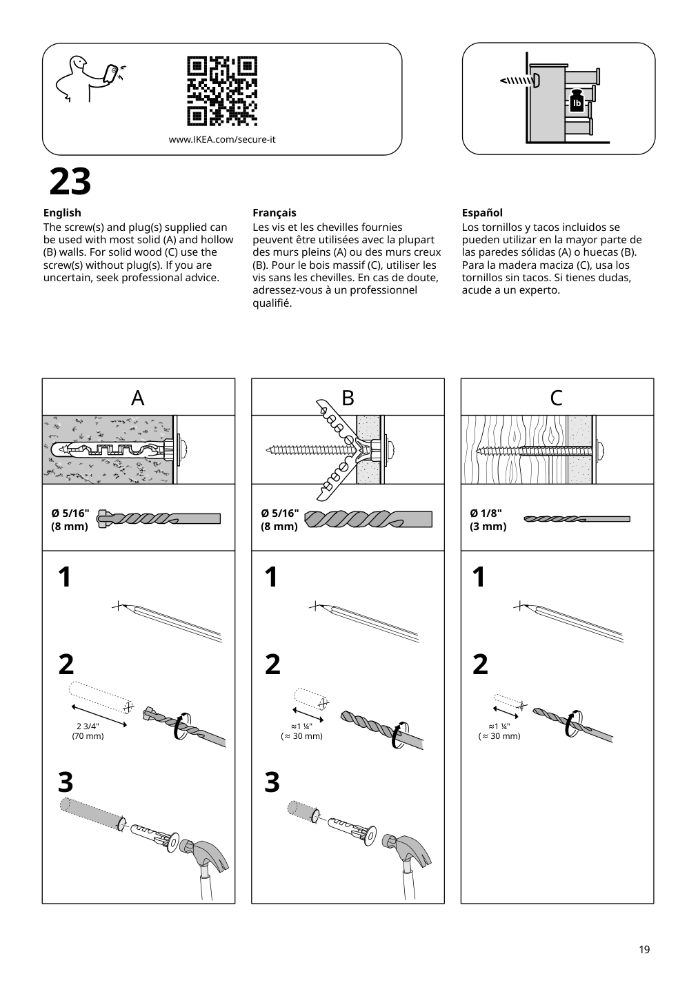 Assembly instructions for IKEA Malm 3 drawer chest black brown | Page 19 - IKEA MALM 3-drawer chest 205.763.03