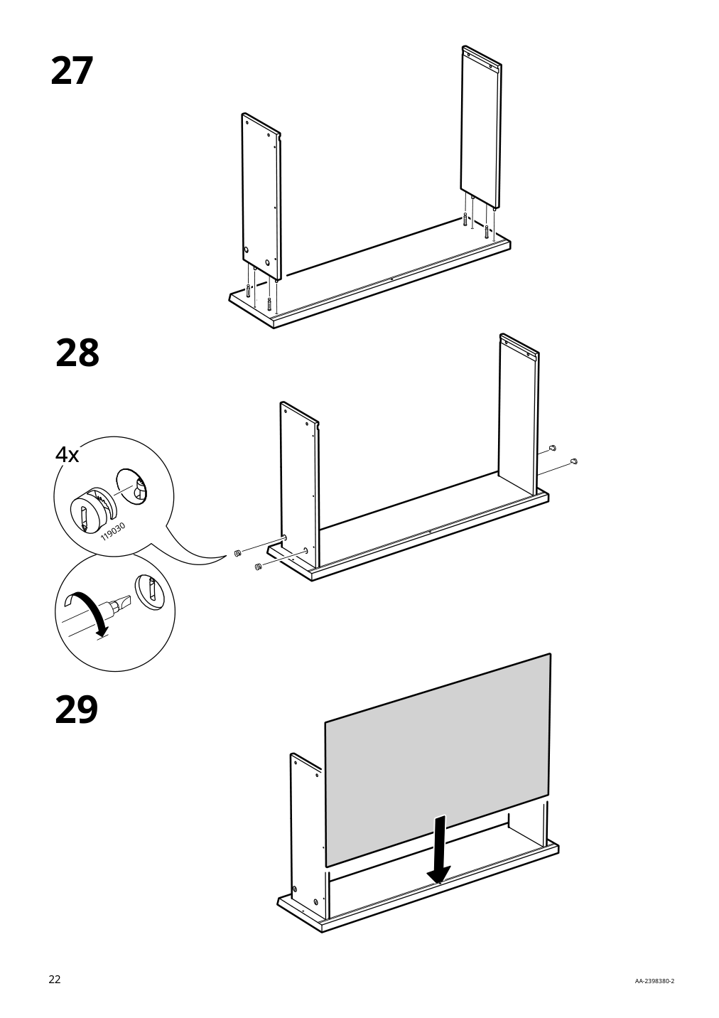 Assembly instructions for IKEA Malm 3 drawer chest black brown | Page 22 - IKEA MALM 3-drawer chest 205.763.03