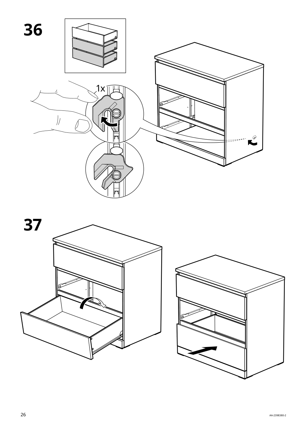 Assembly instructions for IKEA Malm 3 drawer chest black brown | Page 26 - IKEA MALM 3-drawer chest 205.763.03