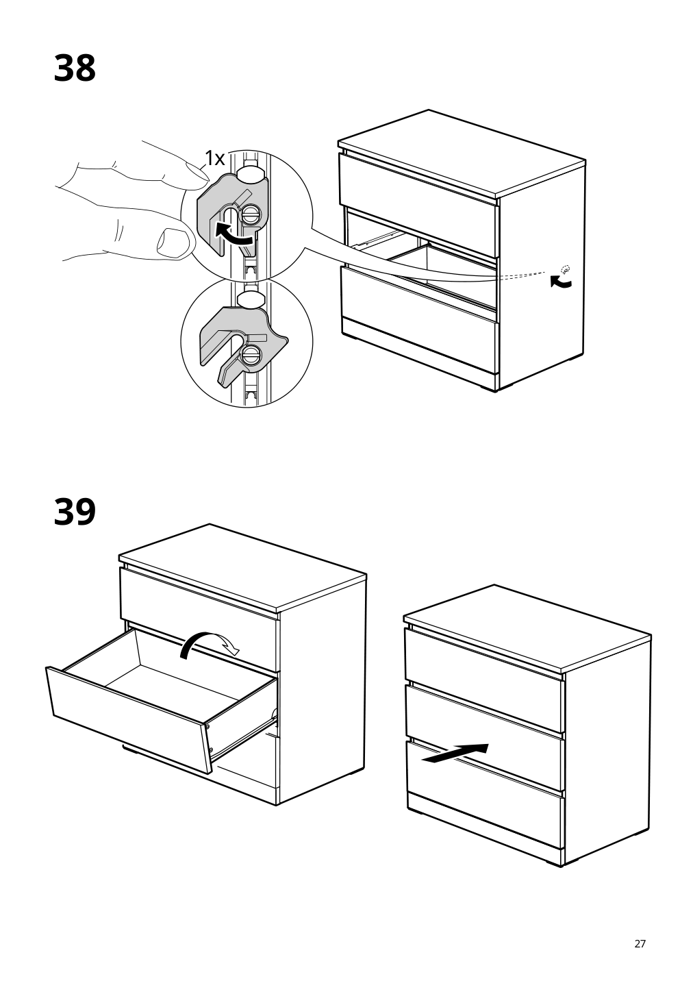 Assembly instructions for IKEA Malm 3 drawer chest black brown | Page 27 - IKEA MALM 3-drawer chest 205.763.03