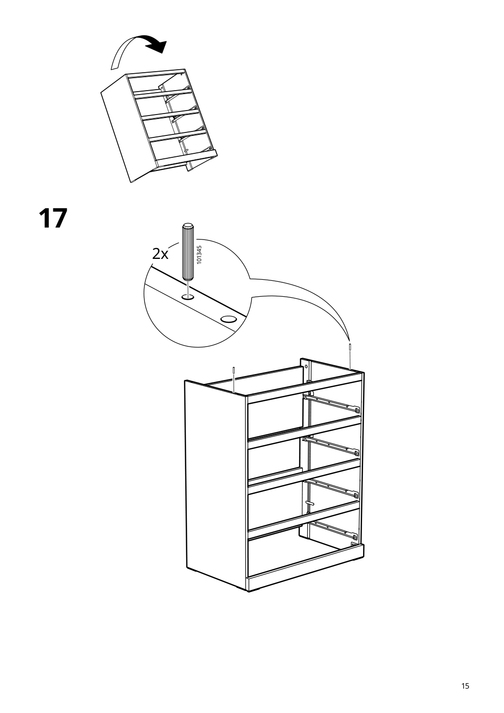 Assembly instructions for IKEA Malm 4 drawer chest white | Page 15 - IKEA MALM 4-drawer chest 905.762.10