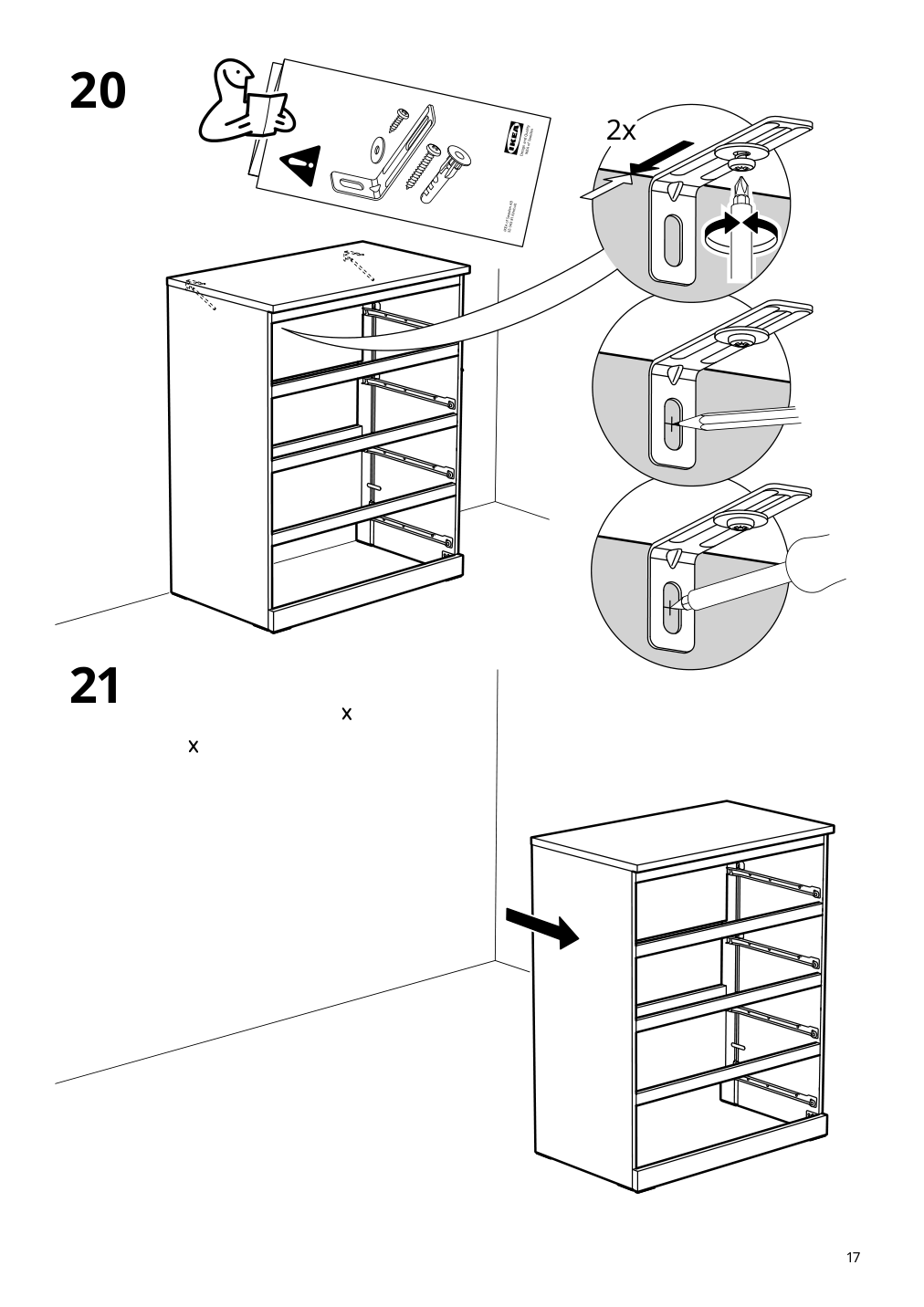 Assembly instructions for IKEA Malm 4 drawer chest white | Page 17 - IKEA MALM 4-drawer chest 905.762.10