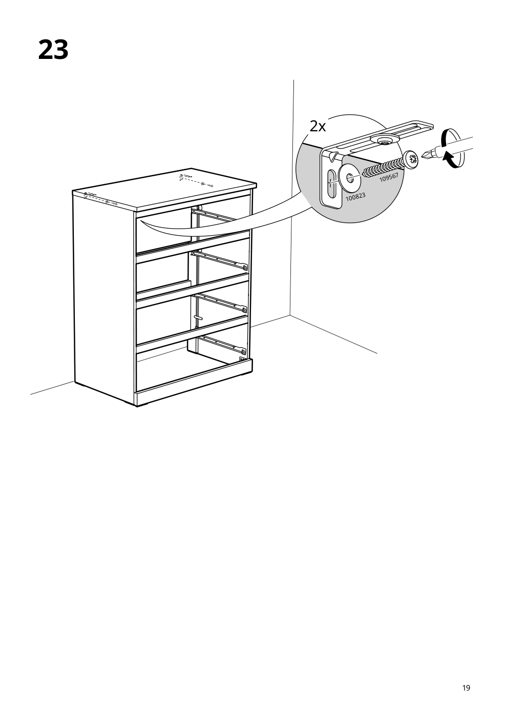 Assembly instructions for IKEA Malm 4 drawer chest white | Page 19 - IKEA MALM 4-drawer chest 905.762.10