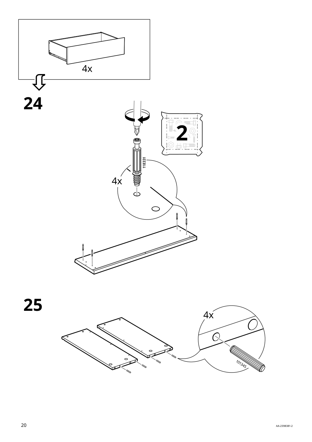 Assembly instructions for IKEA Malm 4 drawer chest white | Page 20 - IKEA MALM 4-drawer chest 905.762.10