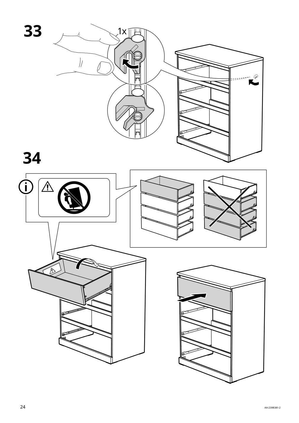 Assembly instructions for IKEA Malm 4 drawer chest white | Page 24 - IKEA MALM 4-drawer chest 905.762.10