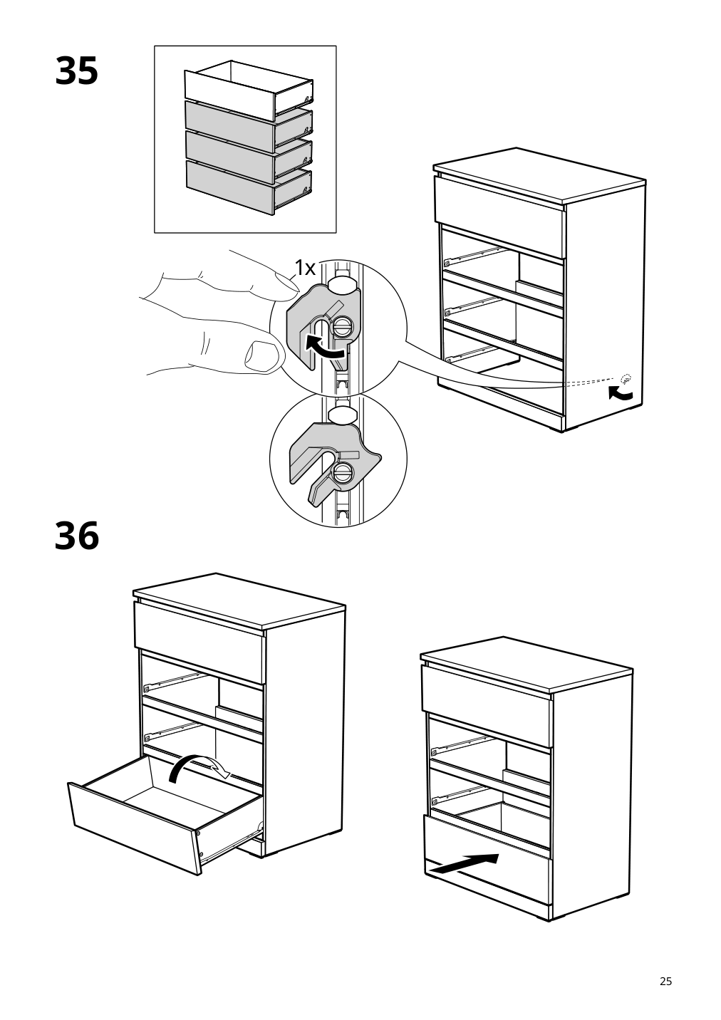 Assembly instructions for IKEA Malm 4 drawer chest white | Page 25 - IKEA MALM 4-drawer chest 905.762.10