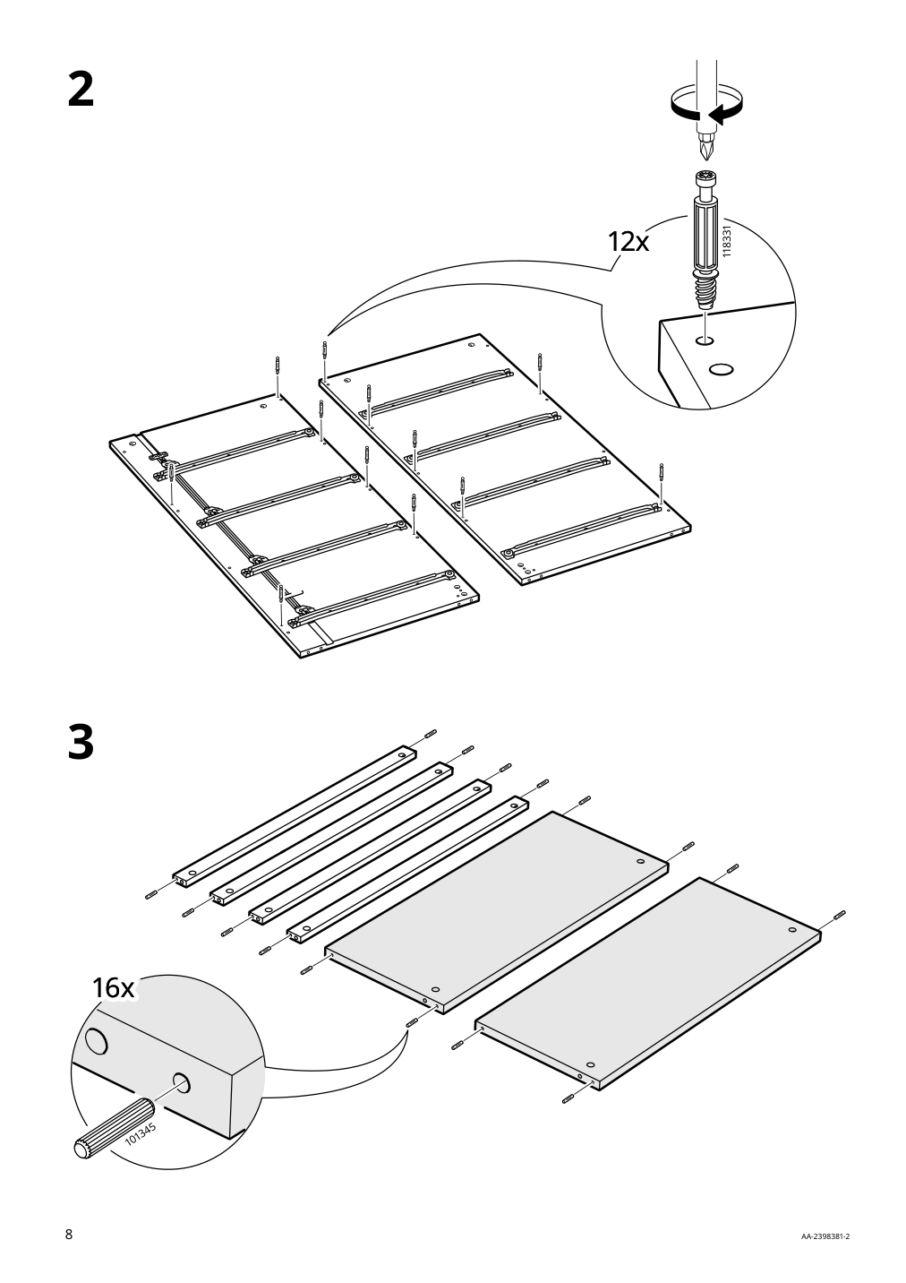 Assembly instructions for IKEA Malm 4 drawer chest white | Page 8 - IKEA MALM 4-drawer chest 905.762.10