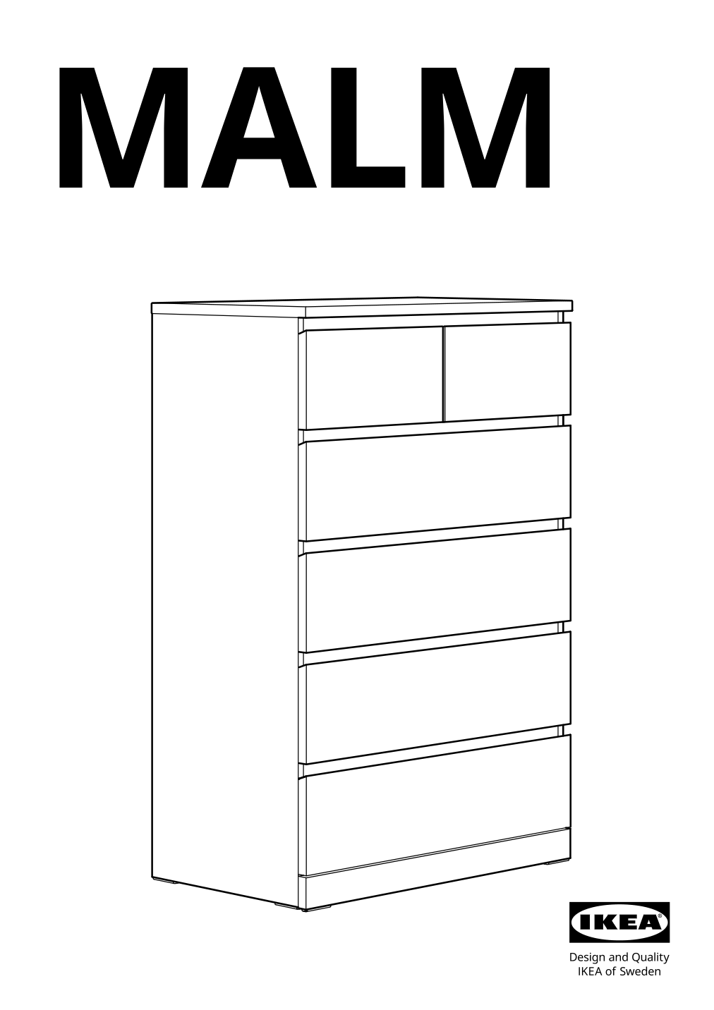 Assembly instructions for IKEA Malm 6 drawer chest black brown | Page 1 - IKEA MALM 6-drawer chest 905.763.09