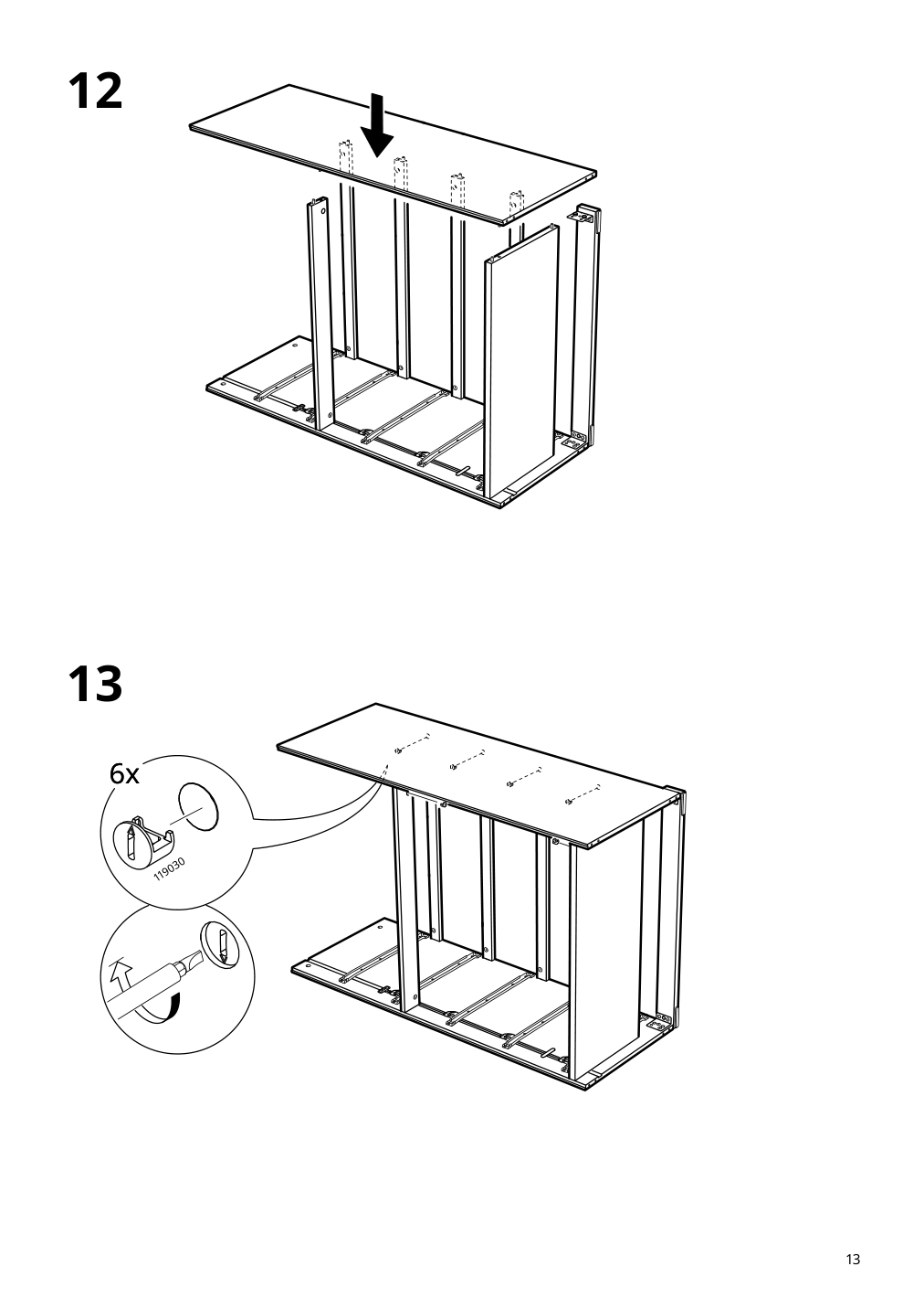 Assembly instructions for IKEA Malm 6 drawer chest black brown | Page 13 - IKEA MALM 6-drawer chest 905.763.09