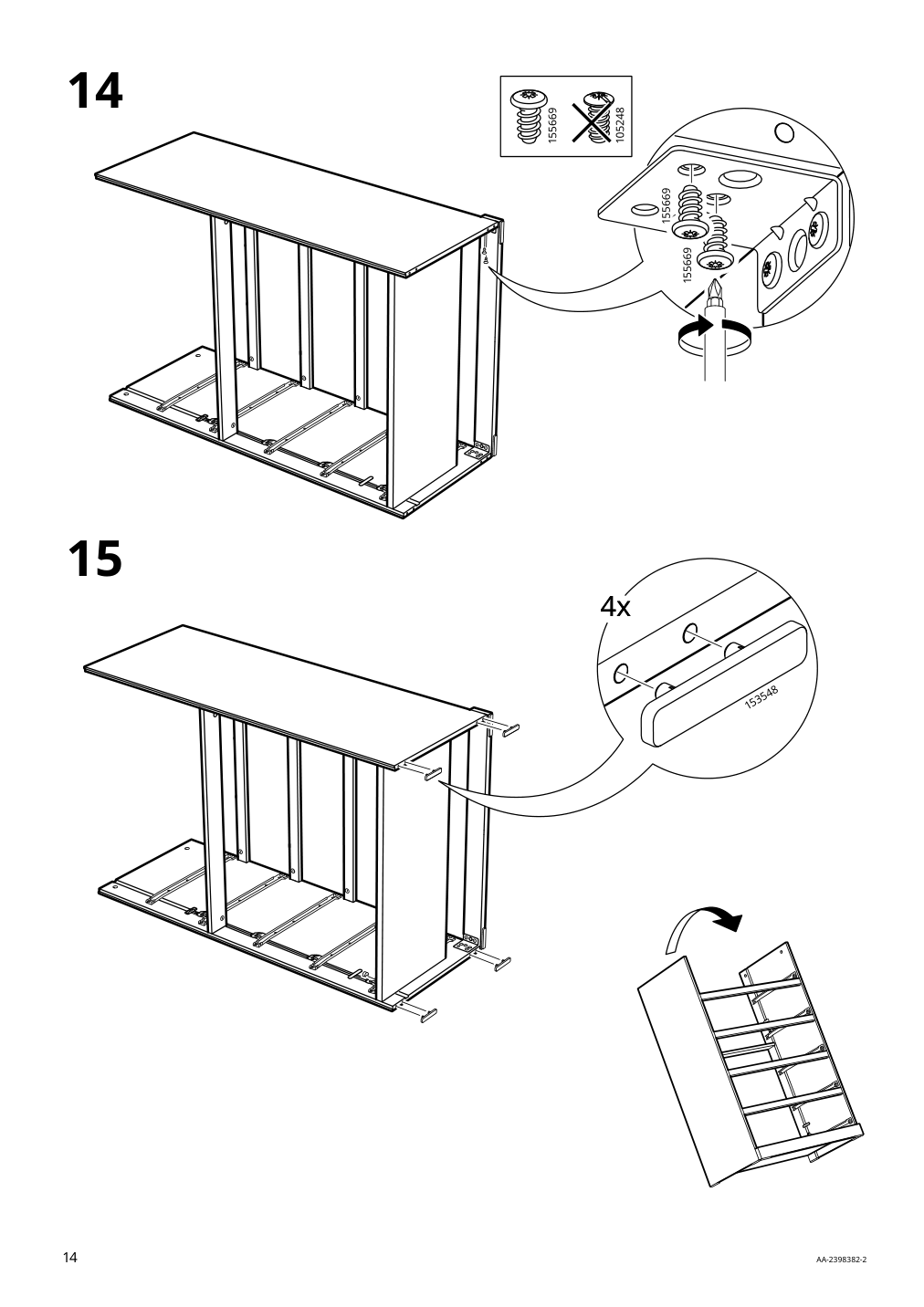 Assembly instructions for IKEA Malm 6 drawer chest black brown | Page 14 - IKEA MALM 6-drawer chest 905.763.09