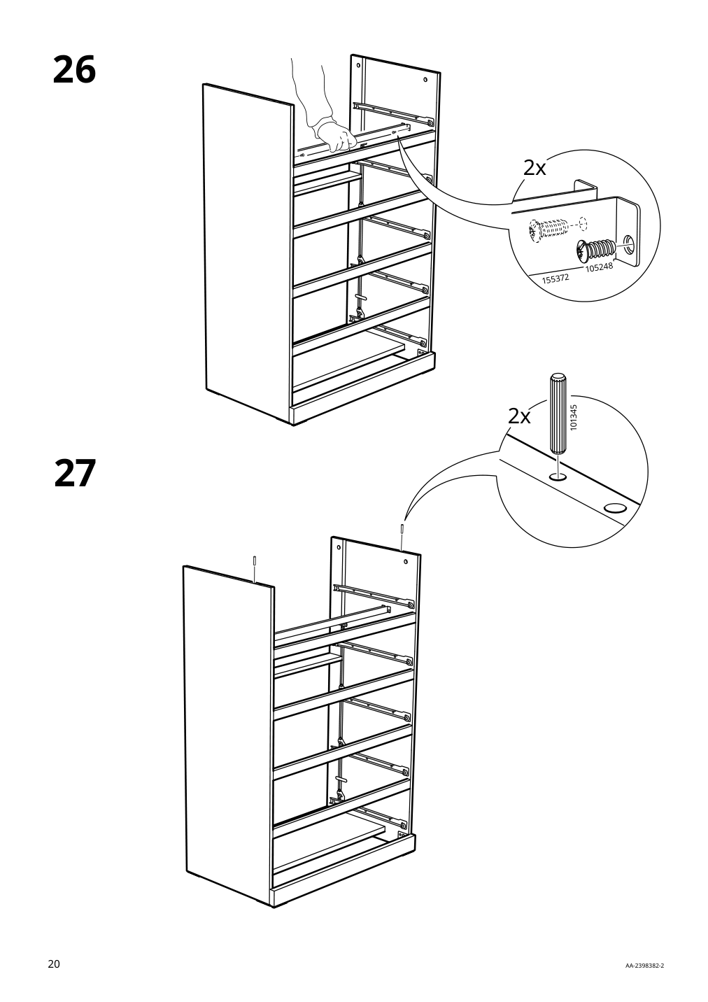 Assembly instructions for IKEA Malm 6 drawer chest black brown | Page 20 - IKEA MALM 6-drawer chest 905.763.09