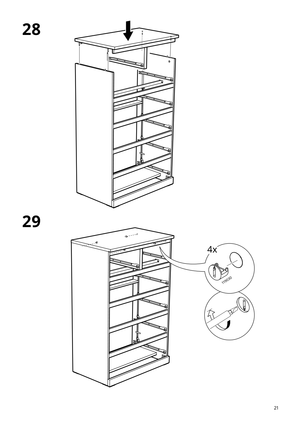 Assembly instructions for IKEA Malm 6 drawer chest black brown | Page 21 - IKEA MALM 6-drawer chest 905.763.09