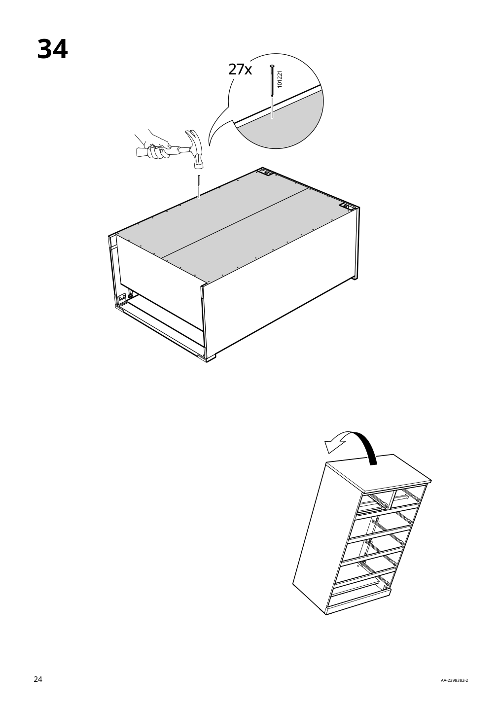 Assembly instructions for IKEA Malm 6 drawer chest black brown | Page 24 - IKEA MALM 6-drawer chest 905.763.09