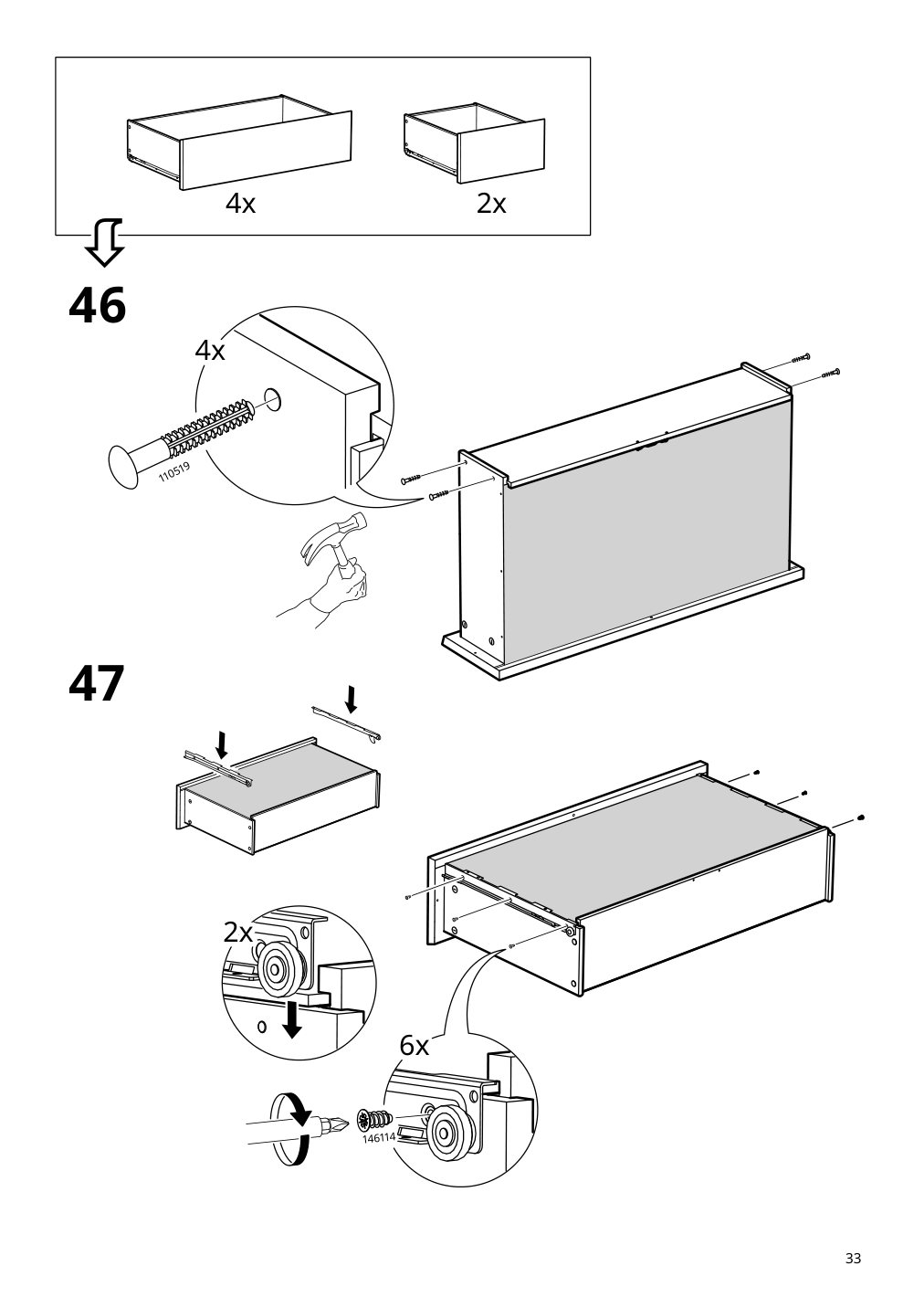 Assembly instructions for IKEA Malm 6 drawer chest black brown | Page 33 - IKEA MALM 6-drawer chest 905.763.09