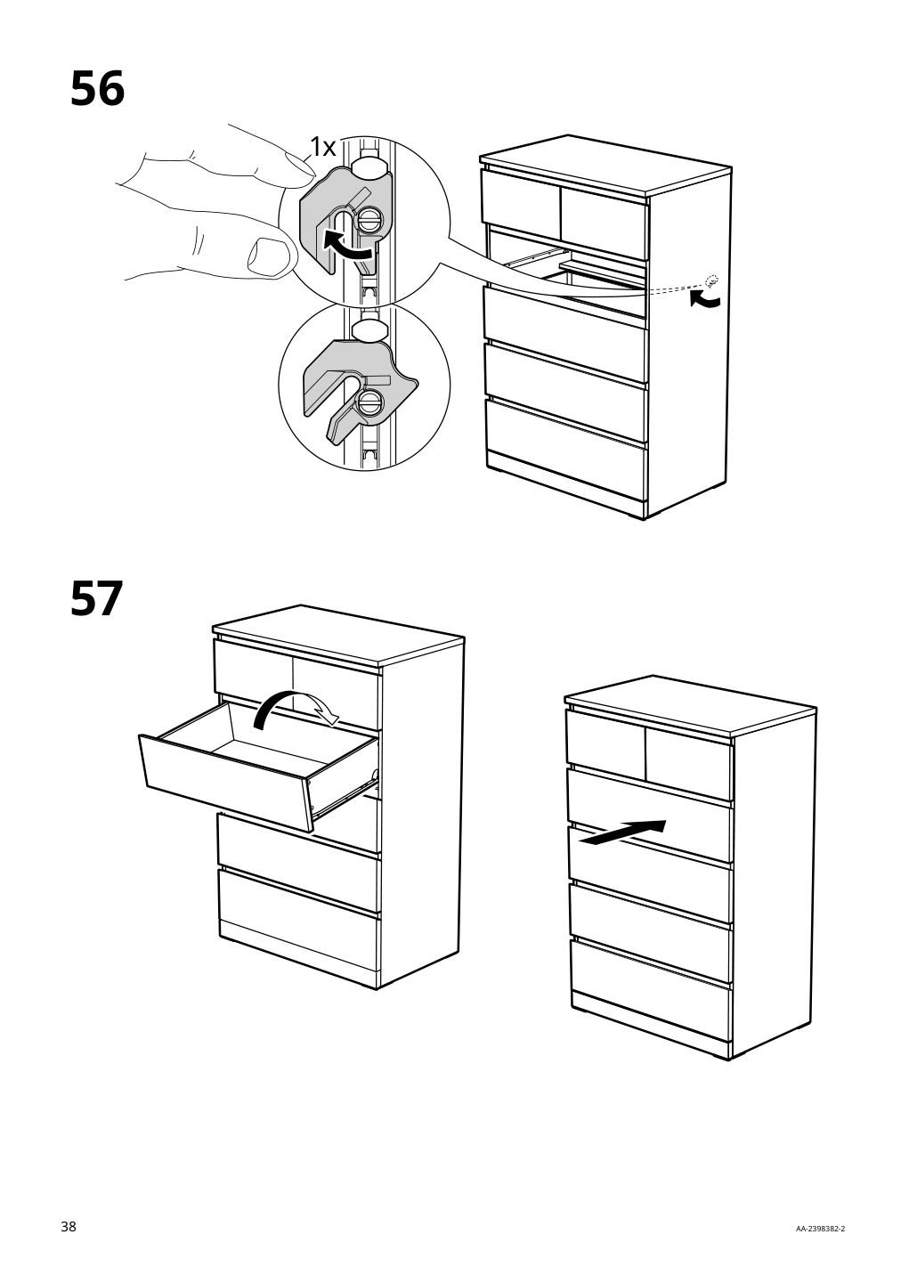 Assembly instructions for IKEA Malm 6 drawer chest black brown | Page 38 - IKEA MALM 6-drawer chest 905.763.09