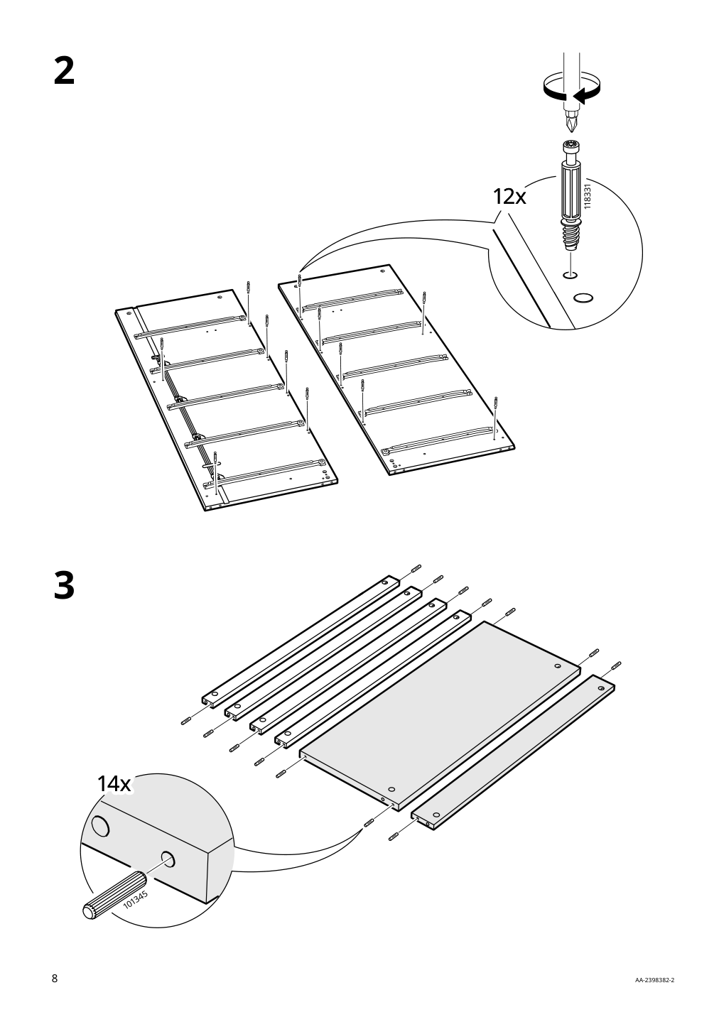 Assembly instructions for IKEA Malm 6 drawer chest black brown | Page 8 - IKEA MALM 6-drawer chest 905.763.09