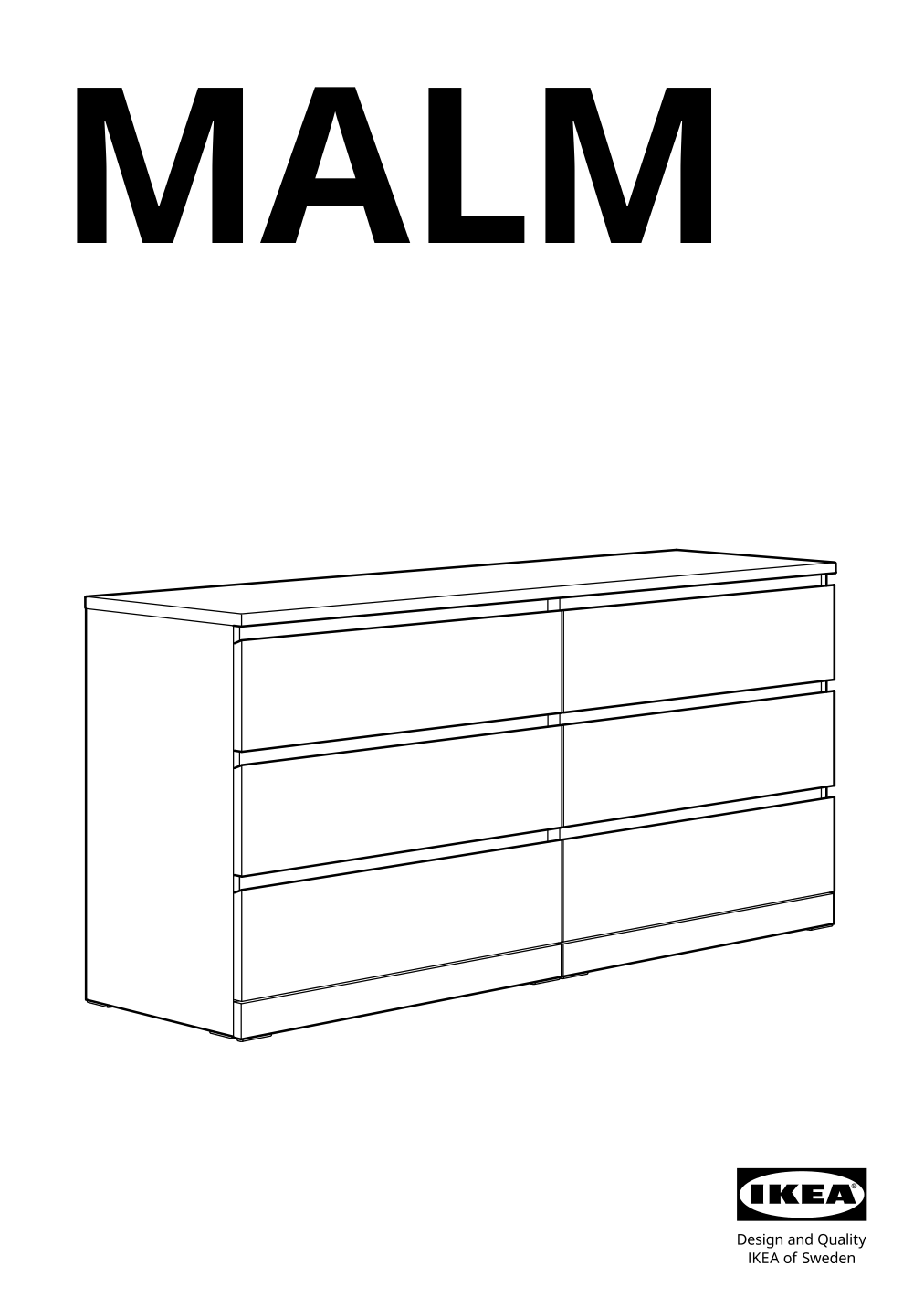 Assembly instructions for IKEA Malm 6 drawer dresser white | Page 1 - IKEA MALM 6-drawer dresser 705.762.11