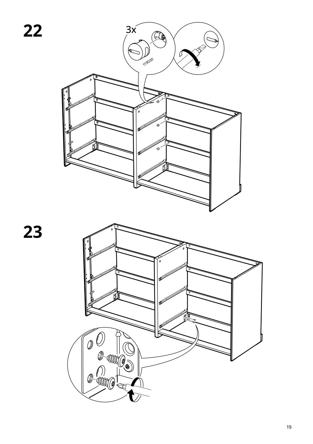 Assembly instructions for IKEA Malm 6 drawer dresser white | Page 19 - IKEA MALM 6-drawer dresser 705.762.11