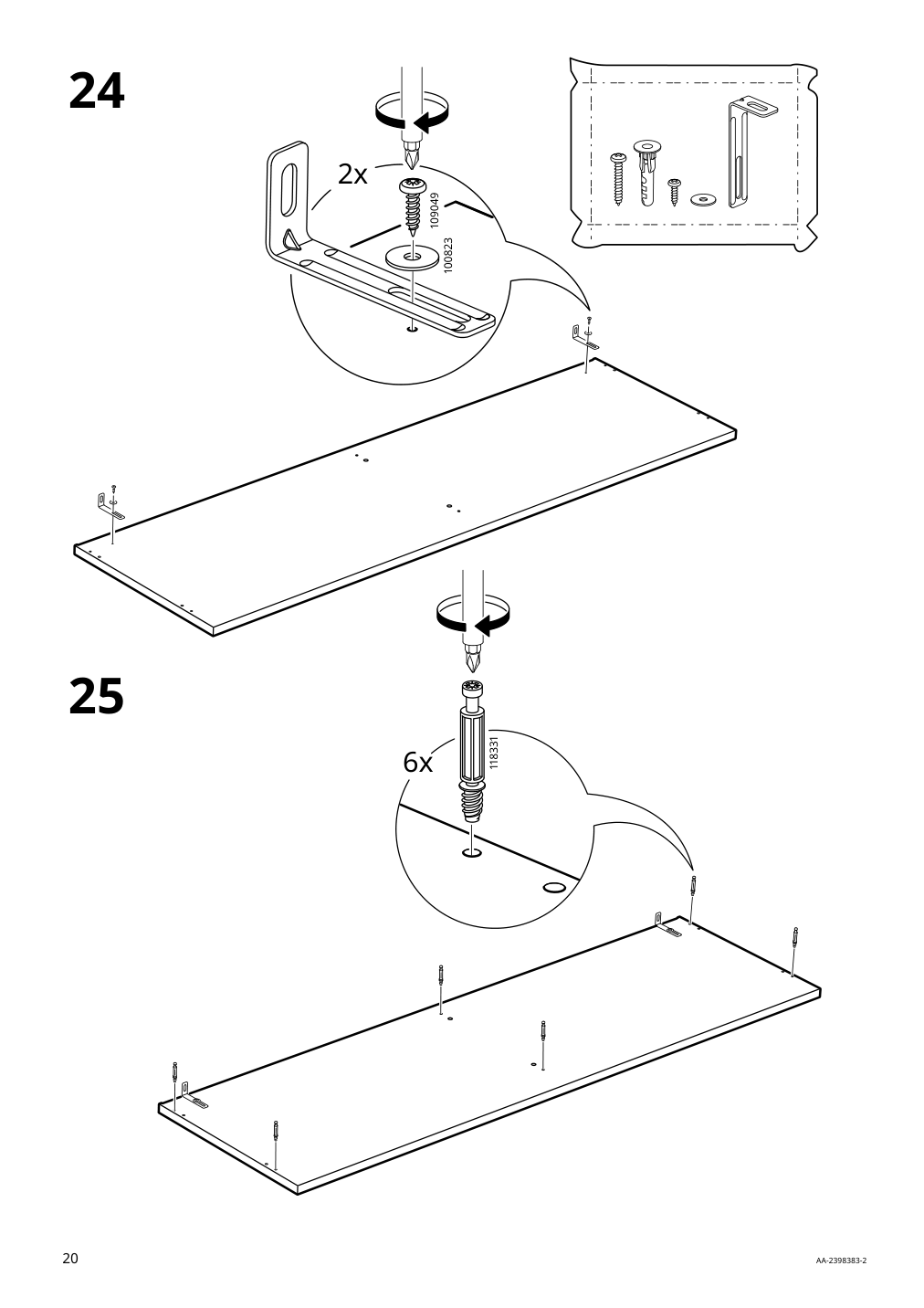 Assembly instructions for IKEA Malm 6 drawer dresser white | Page 20 - IKEA MALM 6-drawer dresser 705.762.11