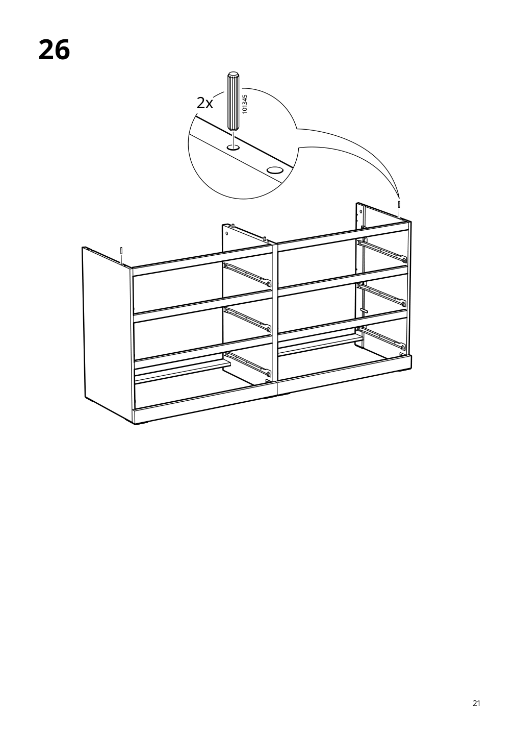 Assembly instructions for IKEA Malm 6 drawer dresser white | Page 21 - IKEA MALM 6-drawer dresser 705.762.11