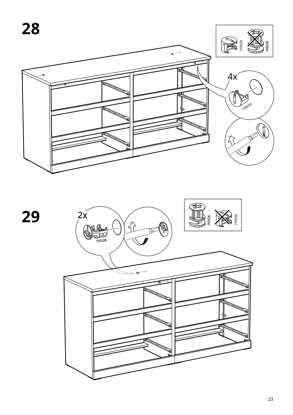 Assembly instructions for IKEA Malm 6 drawer dresser white | Page 23 - IKEA MALM 6-drawer dresser 705.762.11