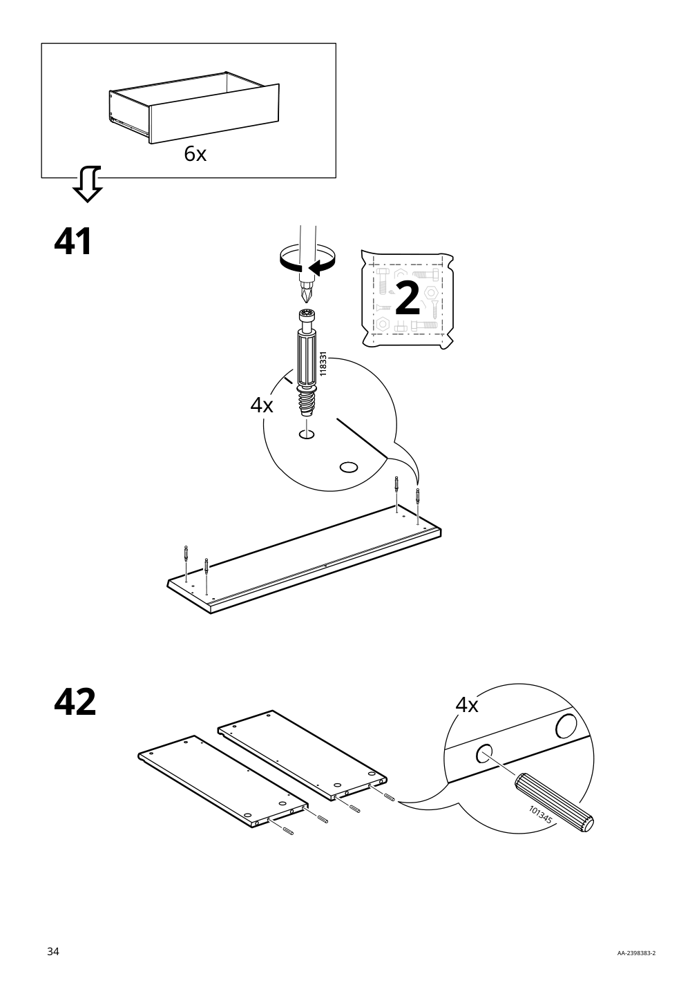 Assembly instructions for IKEA Malm 6 drawer dresser white | Page 34 - IKEA MALM 6-drawer dresser 705.762.11