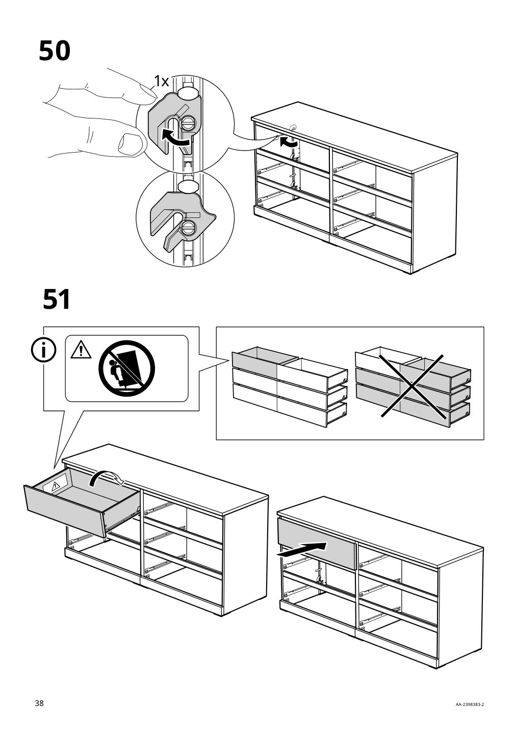 Assembly instructions for IKEA Malm 6 drawer dresser white | Page 38 - IKEA MALM 6-drawer dresser 705.762.11